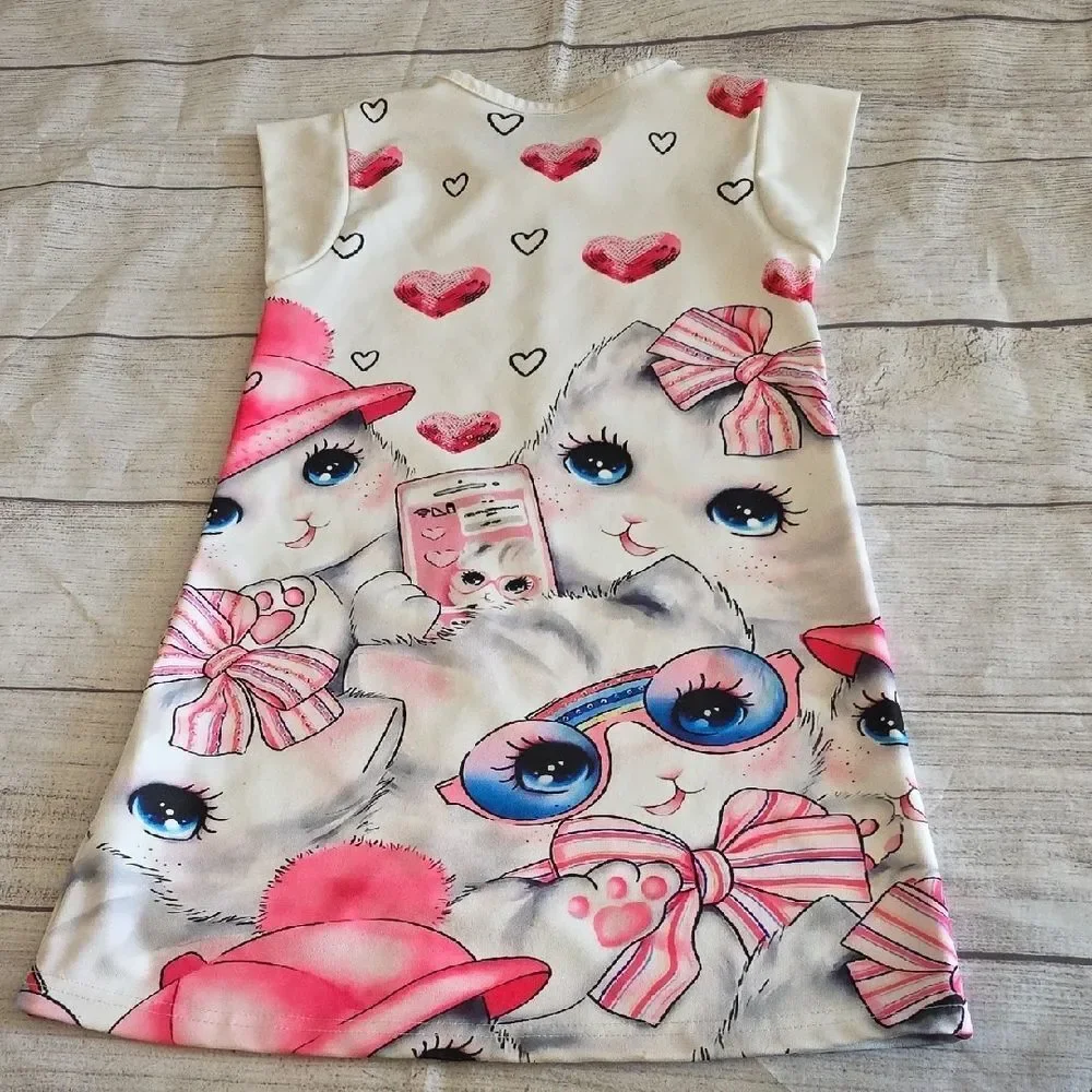 SHEIN Vibrant Pink and White Dress